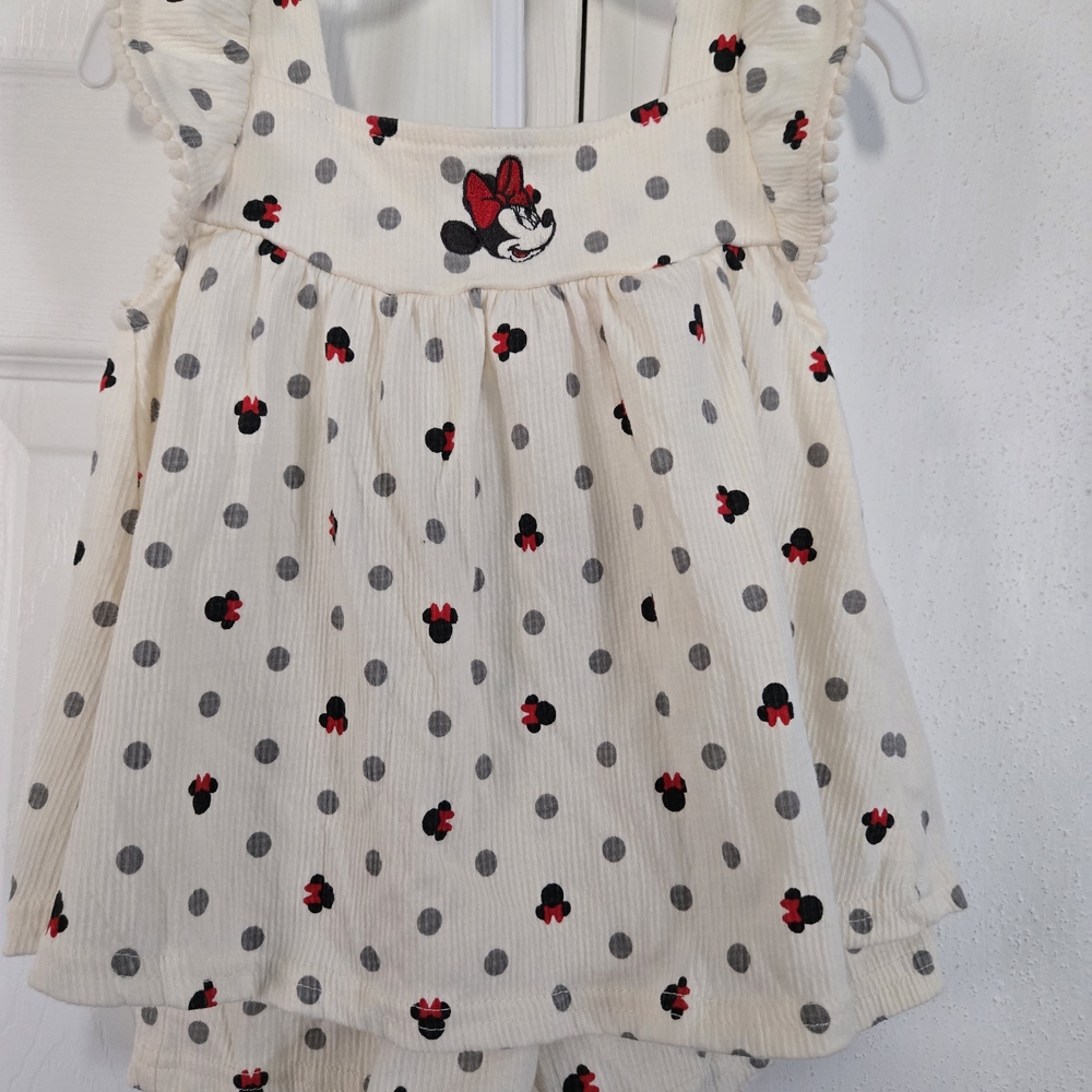Disney Minnie Mouse Polka Dot Blouse - Cream and Gray